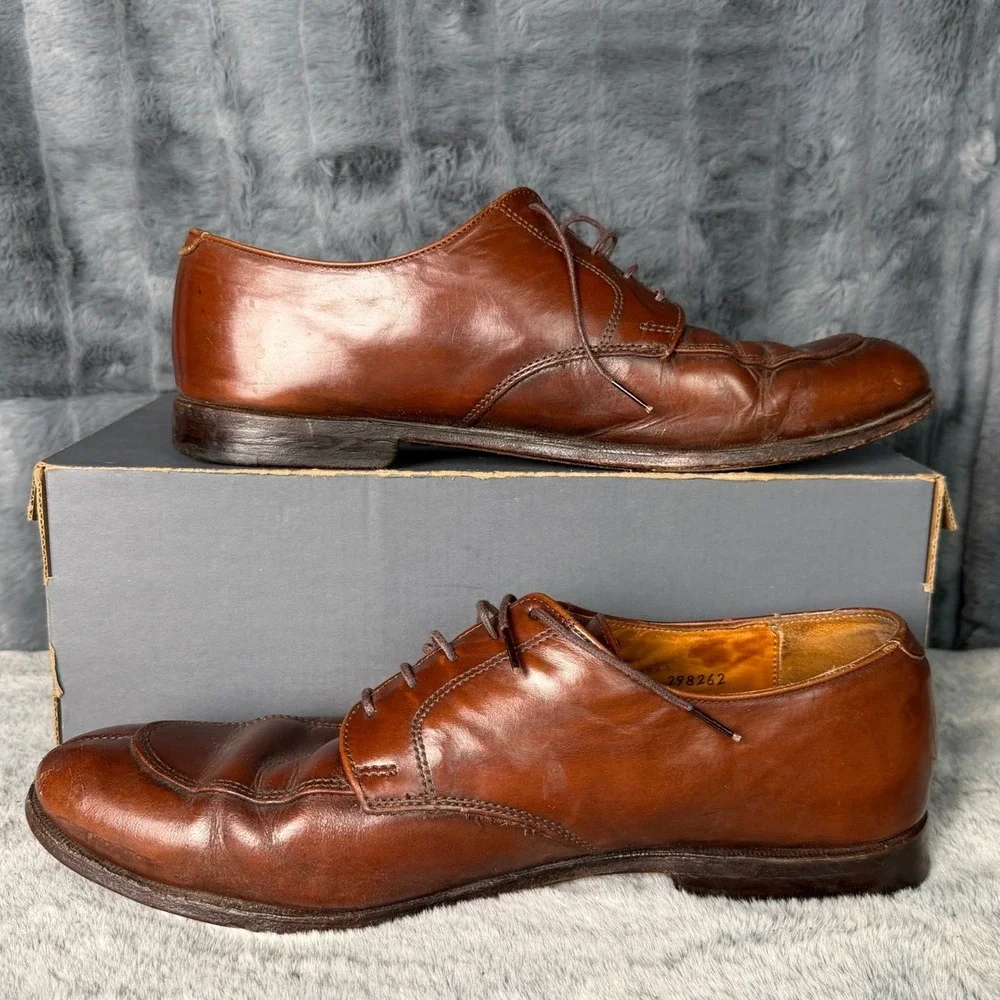 Cole Haan Mens 11 B Brown Leather Split Toe Derby Dress Shoes Made in USA 11826